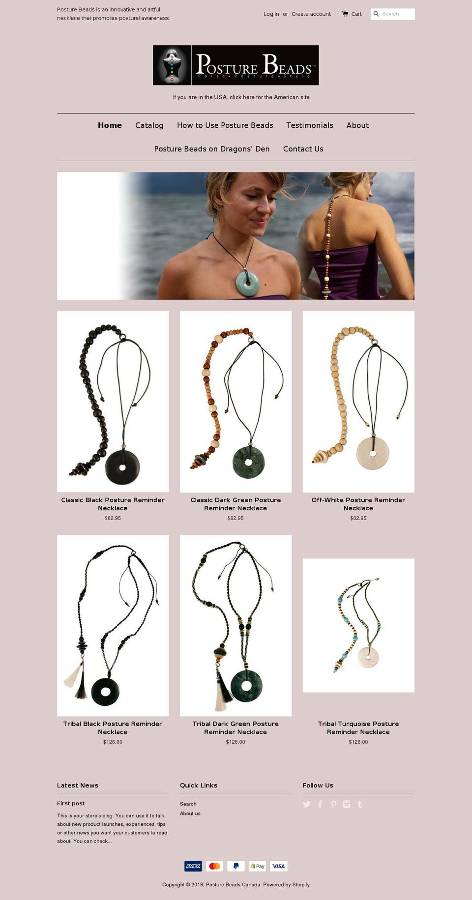 posturebeads.ca shopify website screenshot