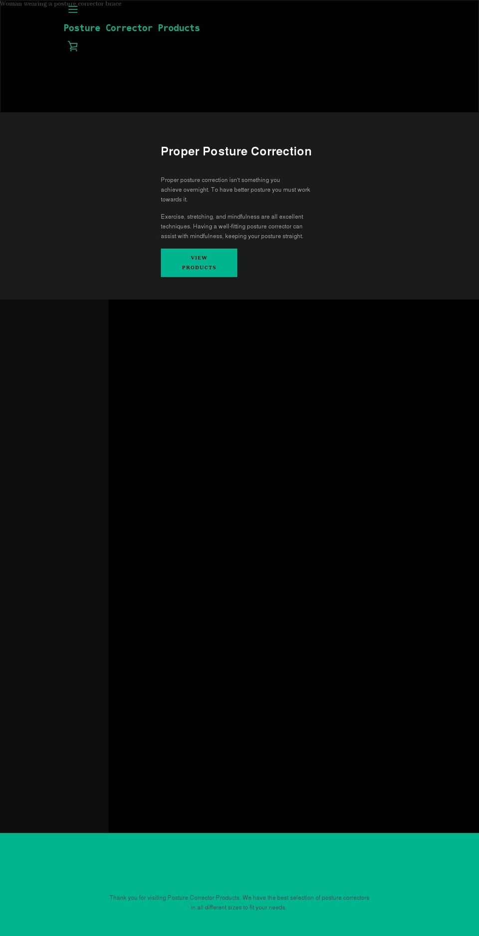 posturecorrectorproducts.com shopify website screenshot