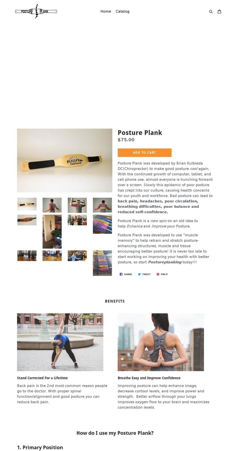 postureplank.com — Shopify storefront screenshot