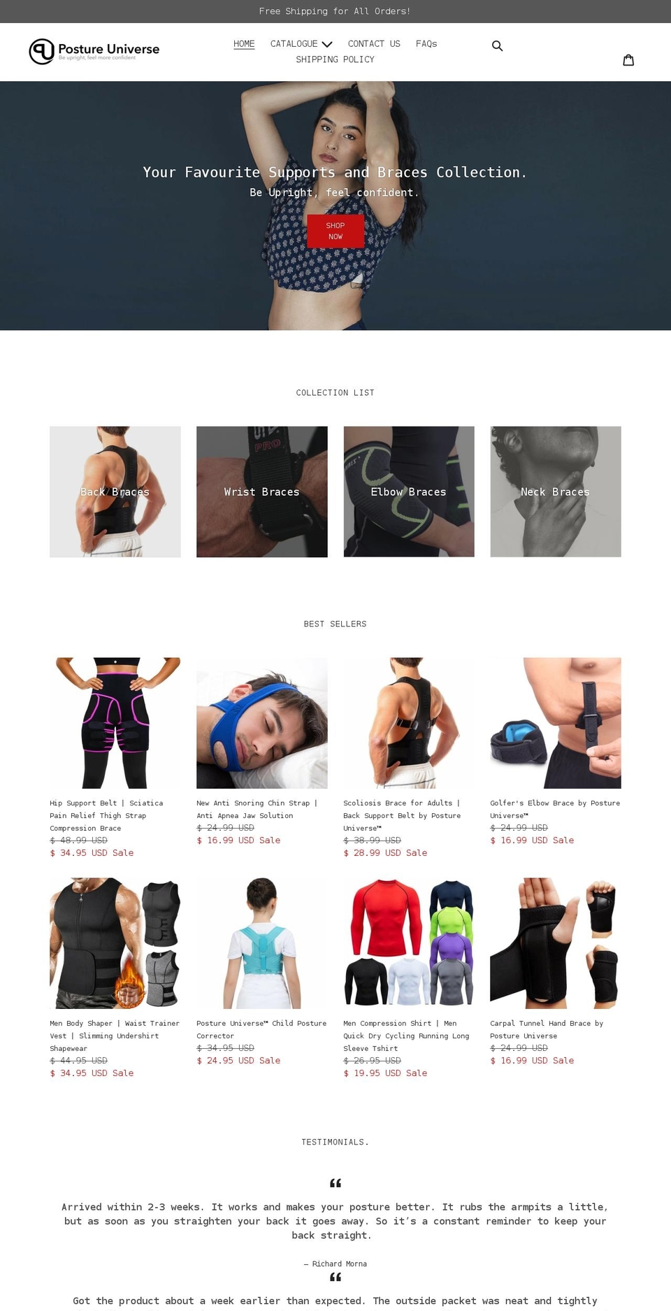 postureuniverse.com shopify website screenshot