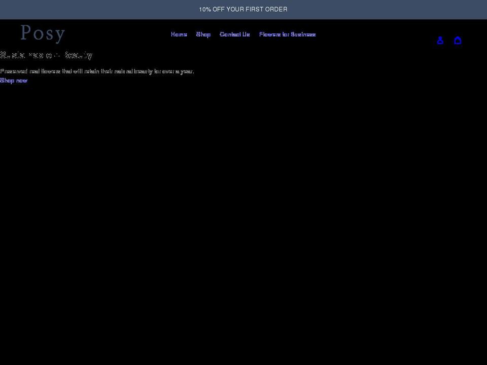 posysustainableflowers.co.uk shopify website screenshot