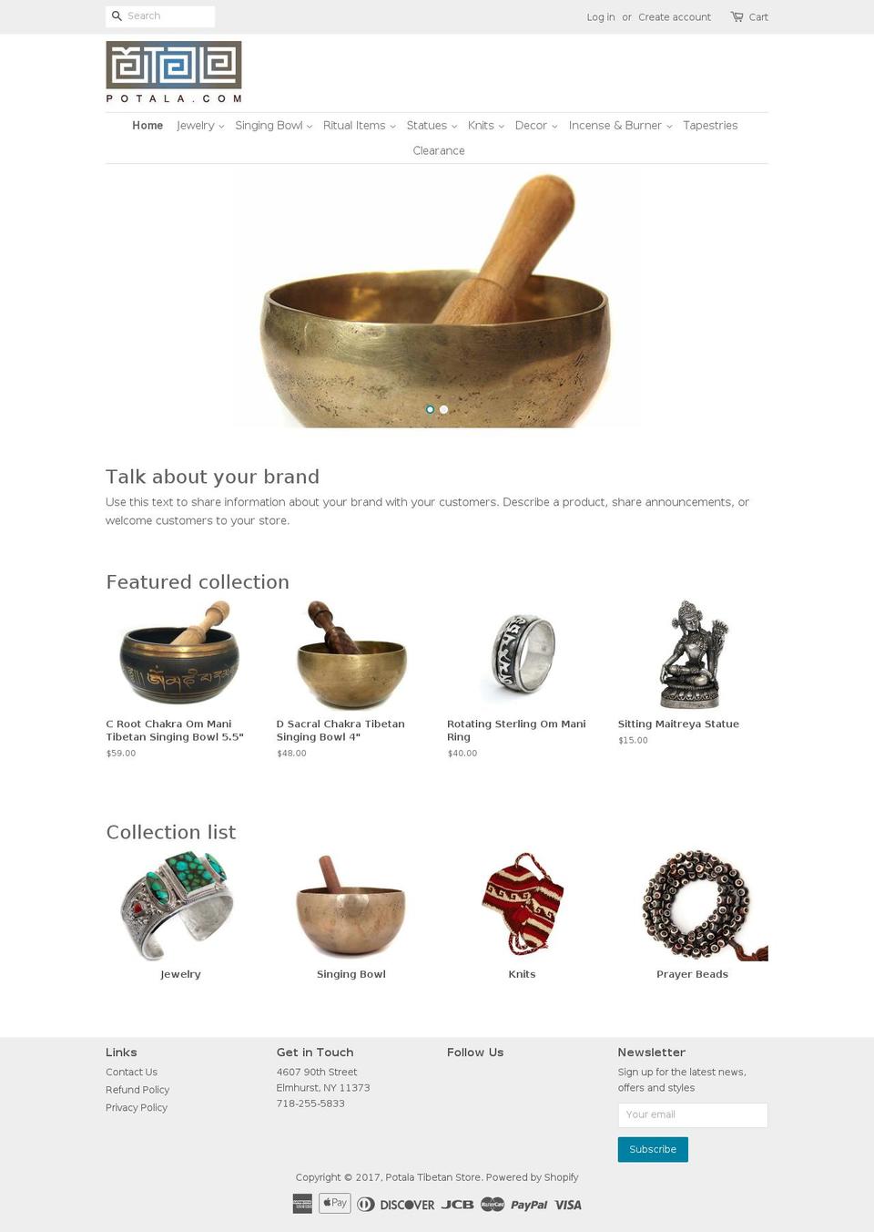 potala.com shopify website screenshot