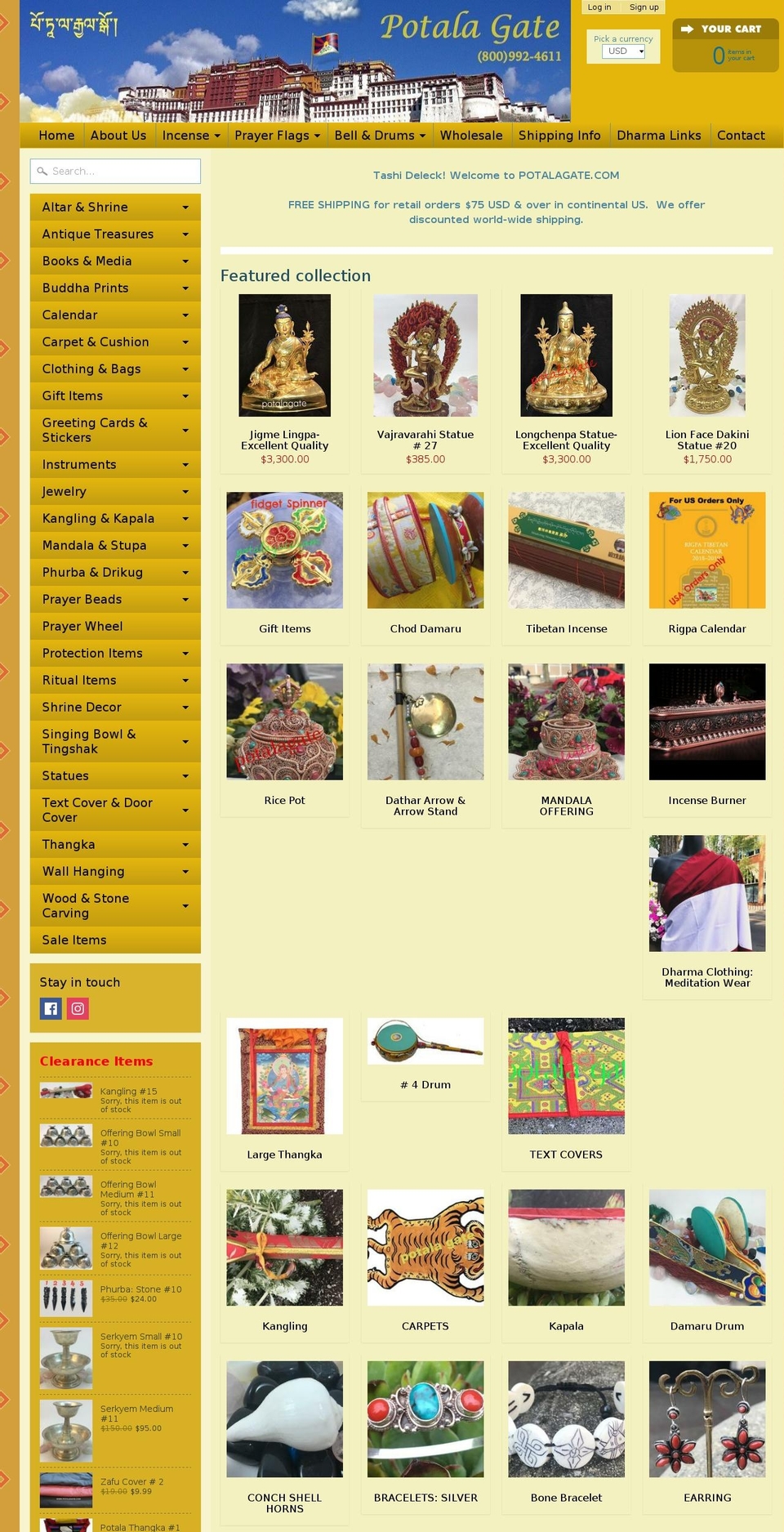 potalagate.com — Shopify storefront screenshot