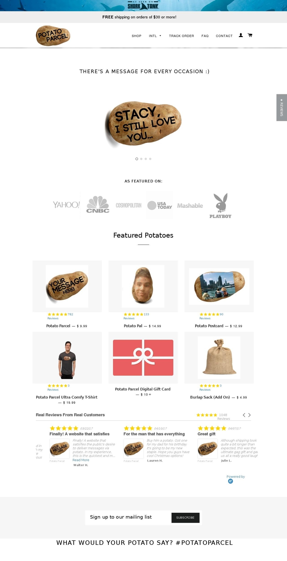 potatoparcelusa.com shopify website screenshot
