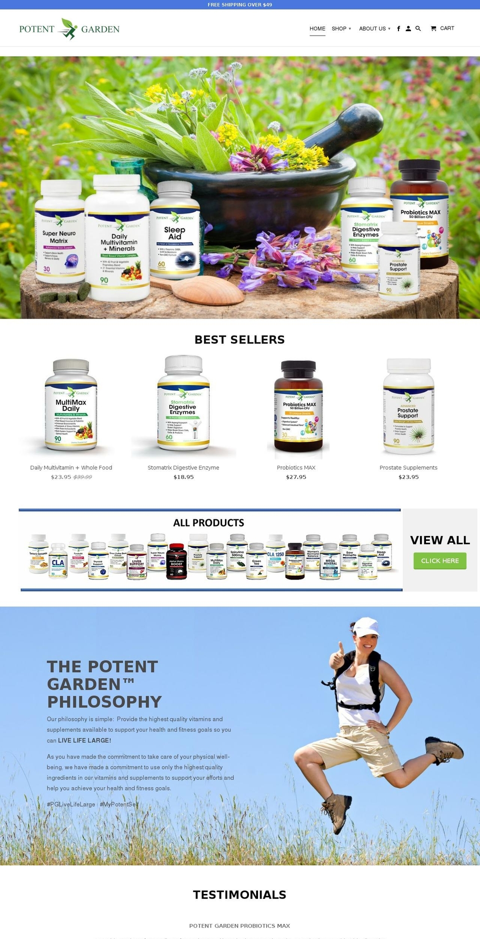 potentgarden.com shopify website screenshot