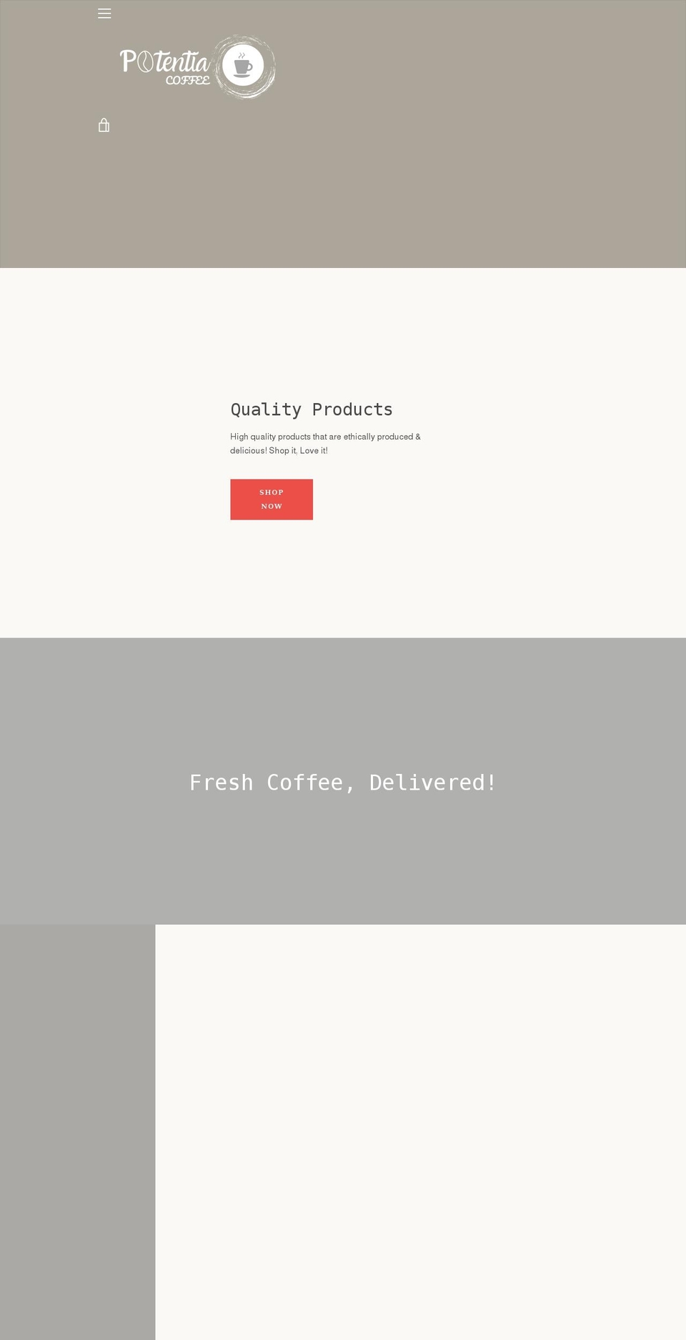 DropShipForSale Shopify theme site example potentiacoffee.com