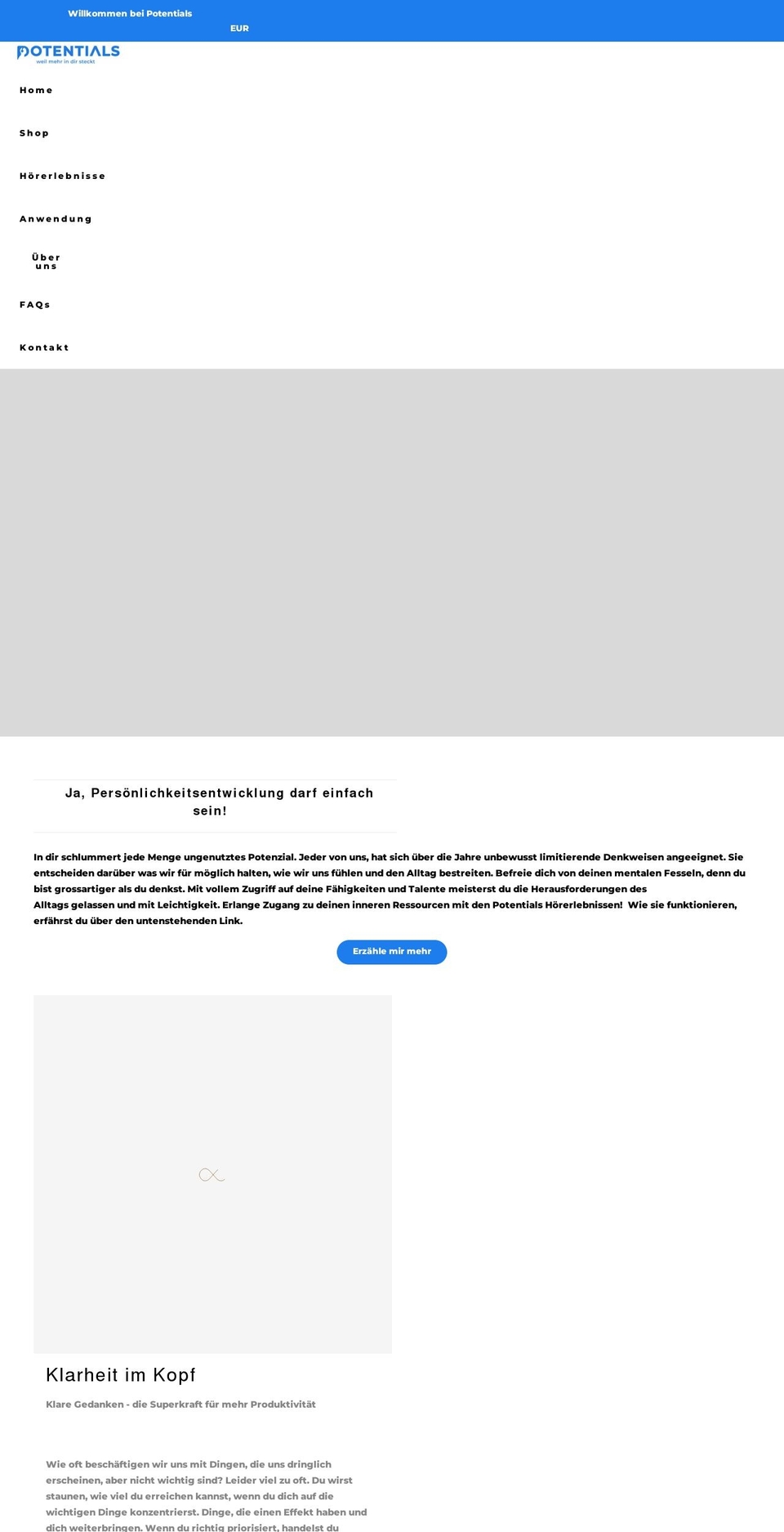 Potentials Shopify theme site example potentials.de