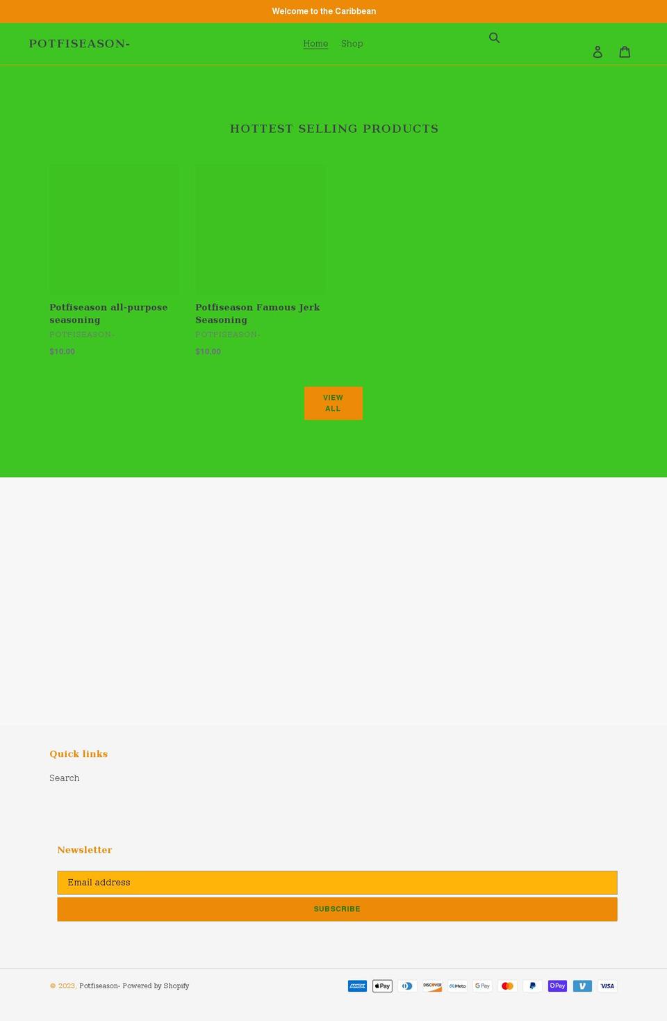 potfiseason.com shopify website screenshot