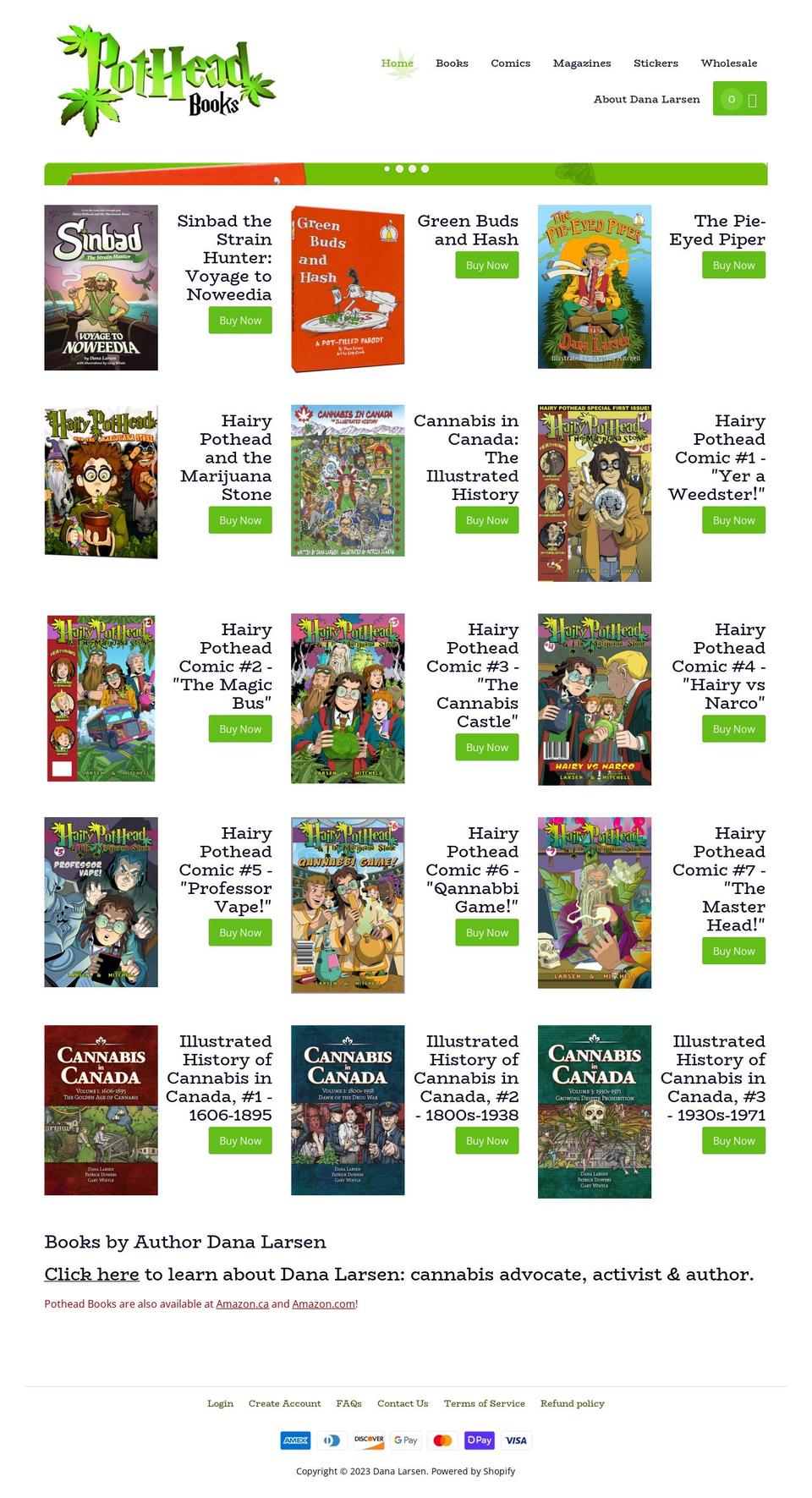 potheadbooks.com shopify website screenshot