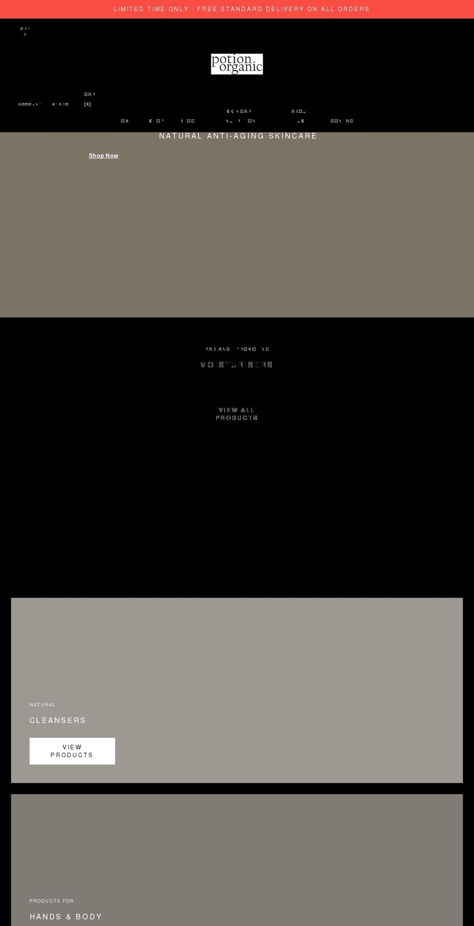 potionorganic.com shopify website screenshot
