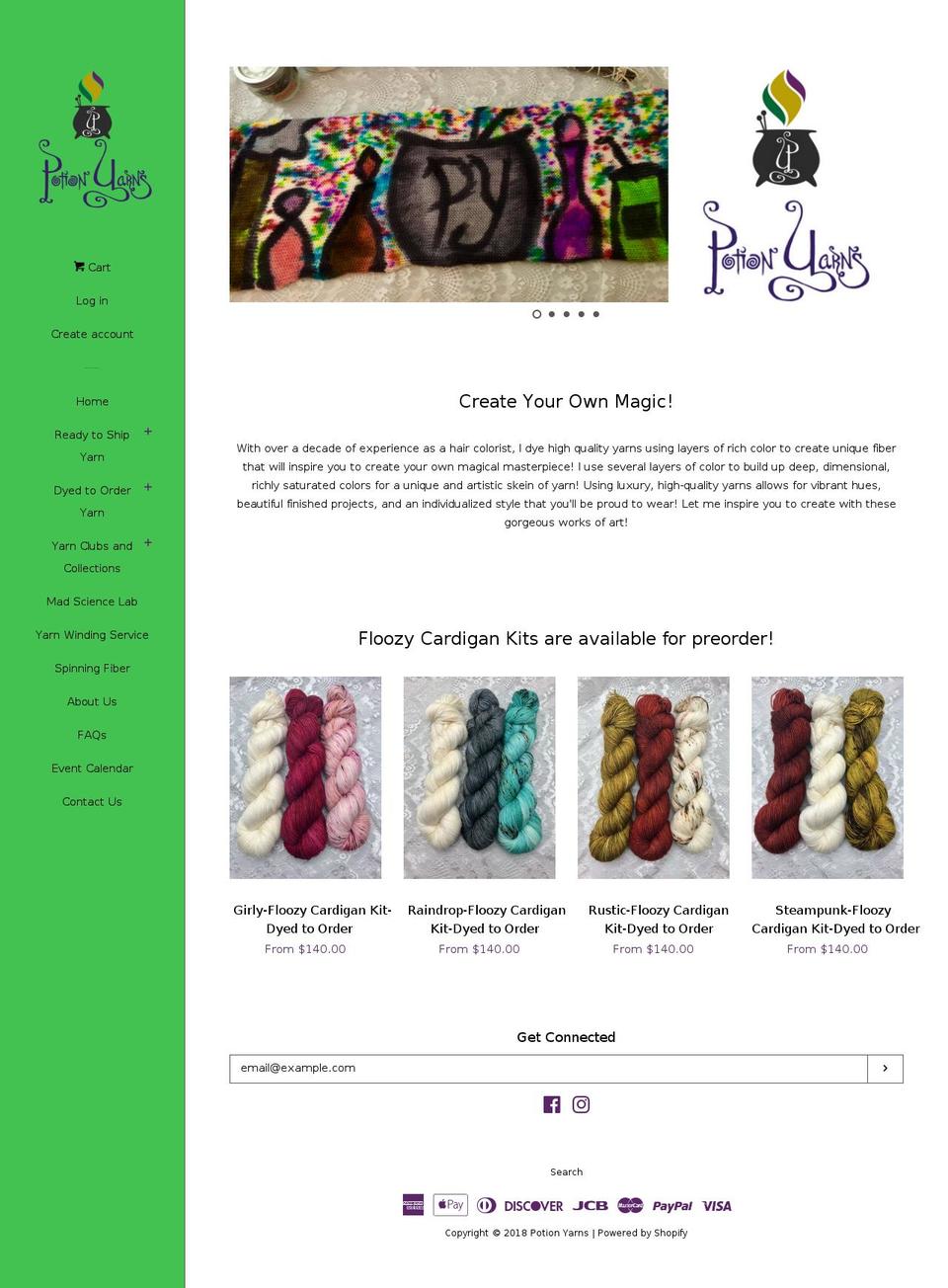 potionyarns.com — Shopify storefront screenshot