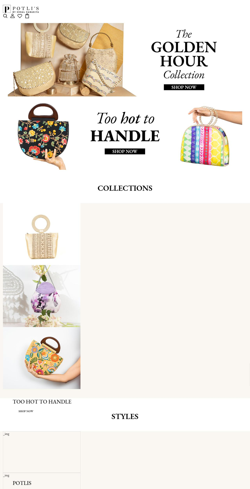 Madres-home- Shopify theme site example potlis.com