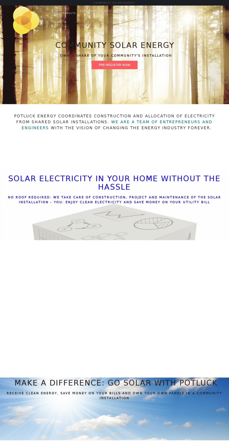 potluckenergy.com shopify website screenshot