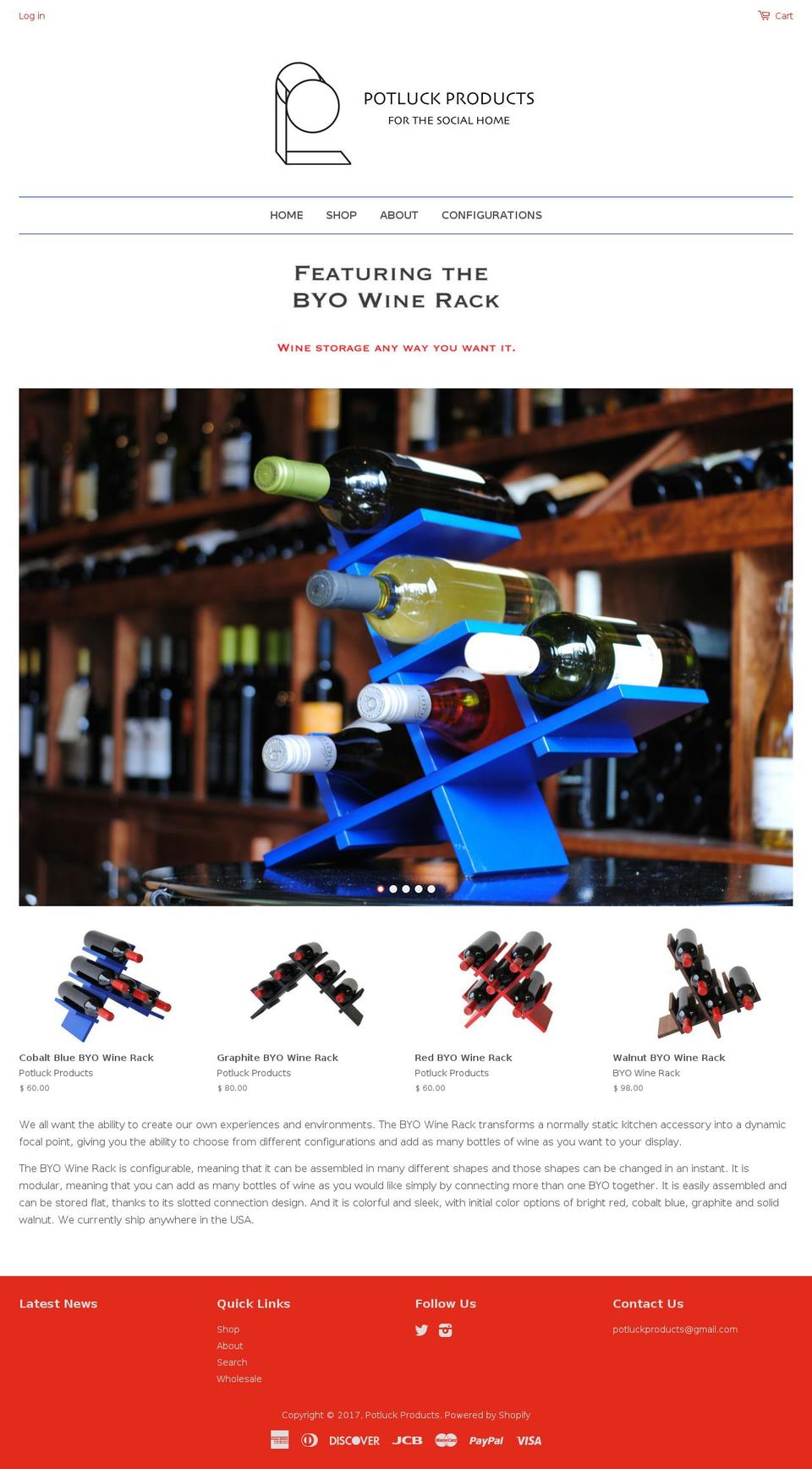 potluckproducts.com shopify website screenshot