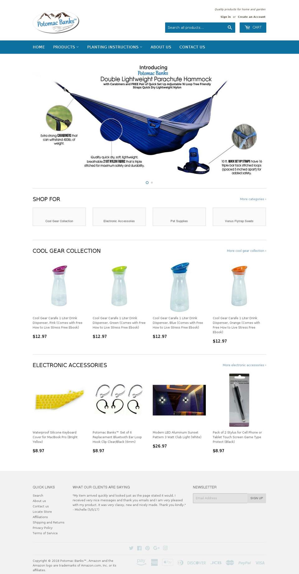 potomacbanks.com shopify website screenshot