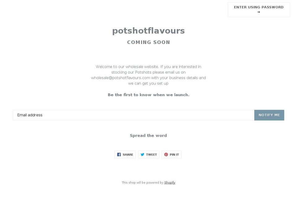 potshotflavours.com — Shopify storefront screenshot
