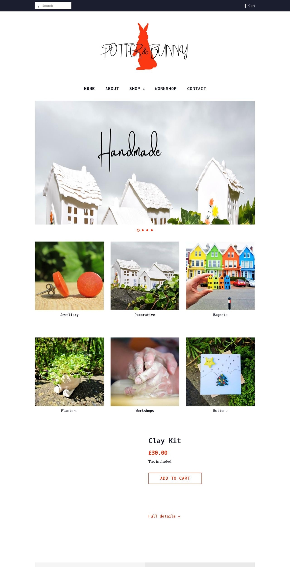 potterandbunny.com shopify website screenshot