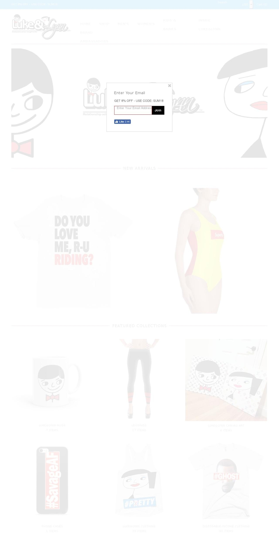 Luke\u0026Lynn | Disposable Income Clothing Shopify theme site example potteresq.com