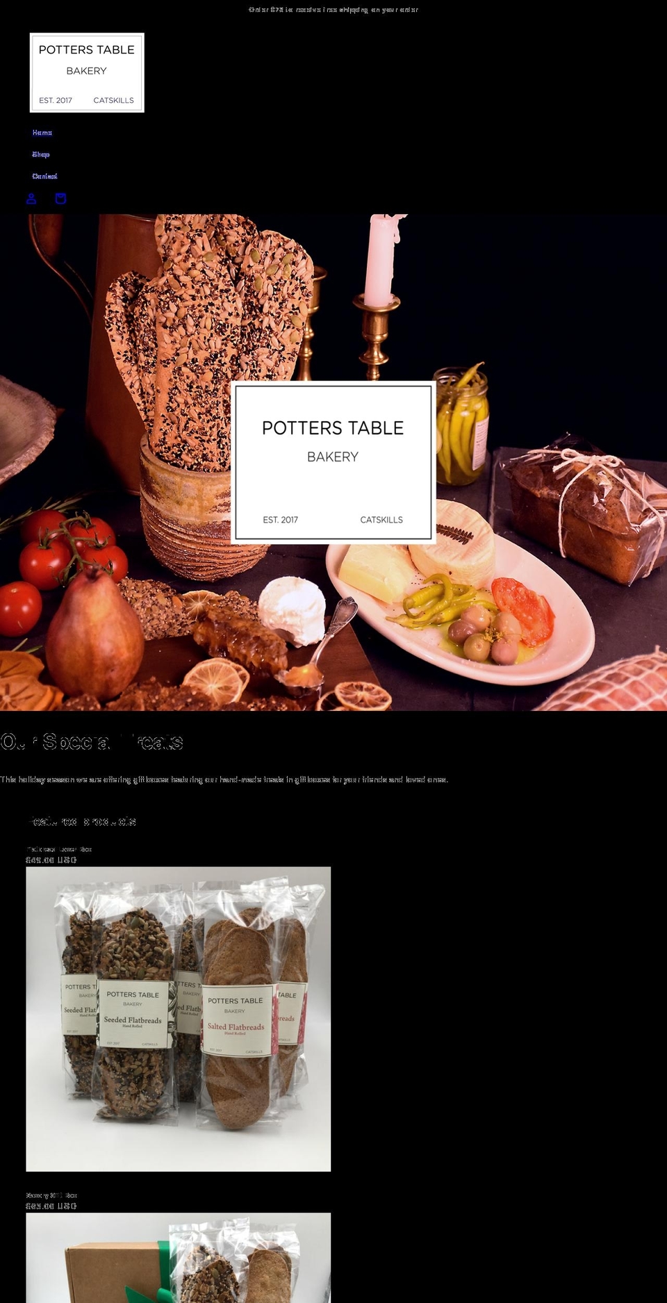 potterstable.com shopify website screenshot