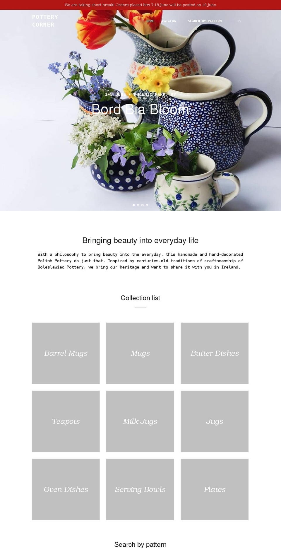 potterycorner.ie shopify website screenshot