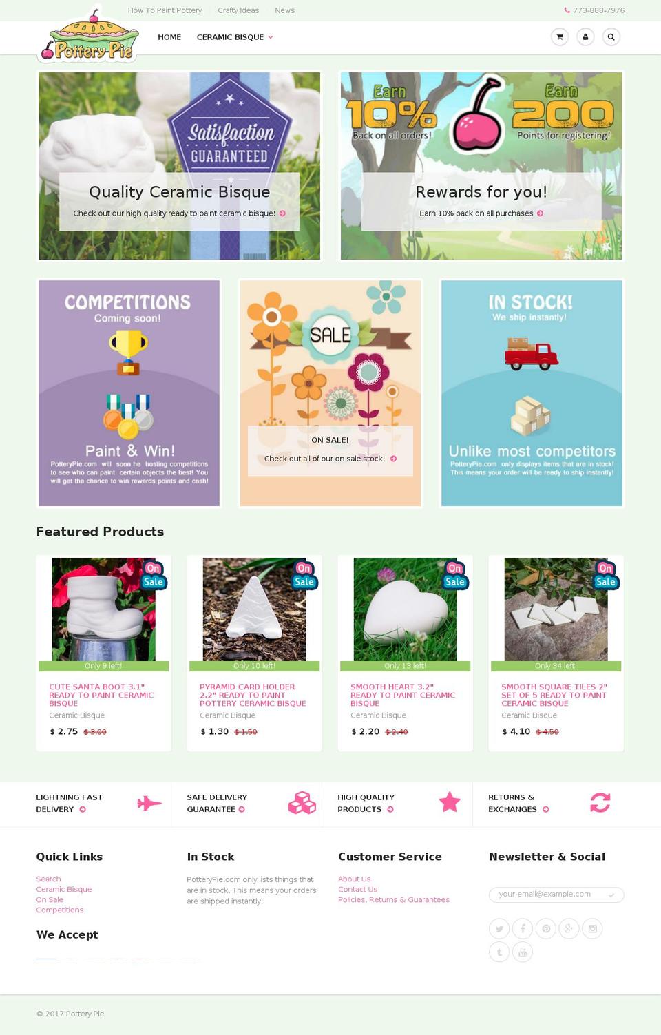 potterypie.com shopify website screenshot