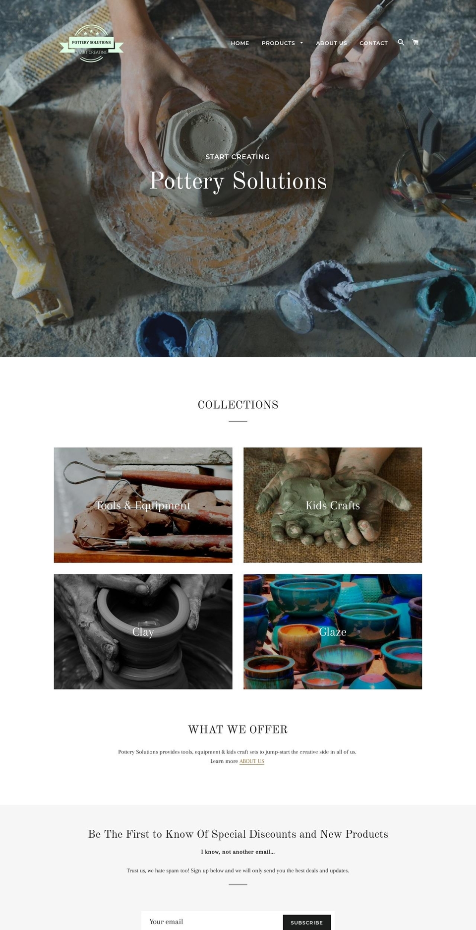 potterysolutions.com — Shopify storefront screenshot