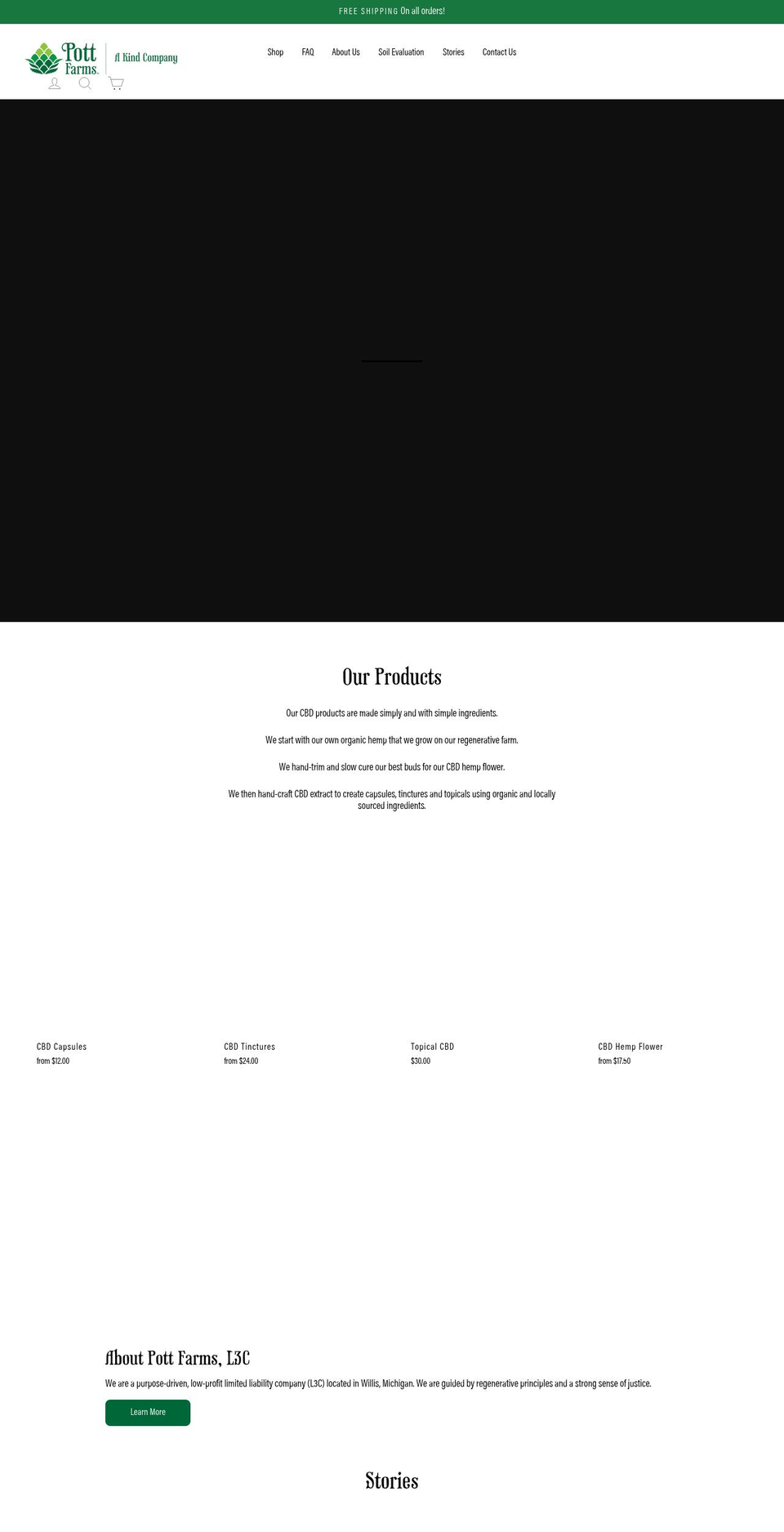 pottfarms.com shopify website screenshot