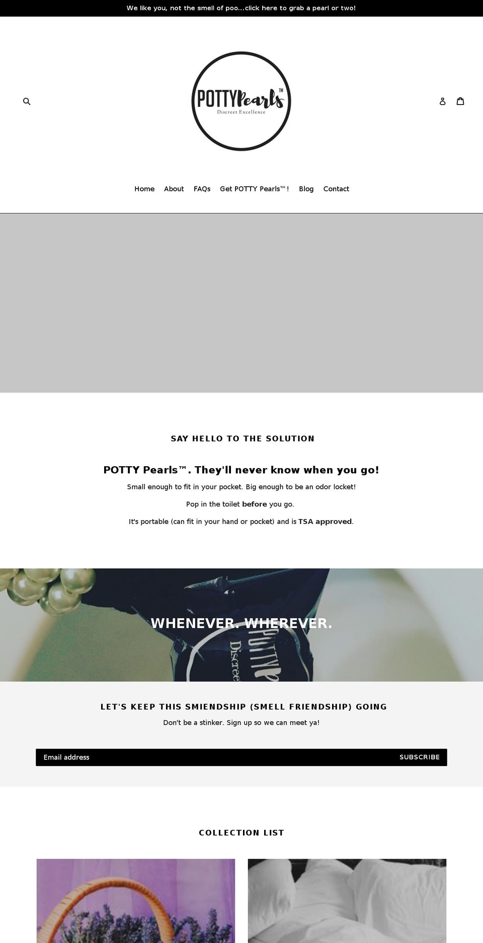 pottypearls.com — Shopify storefront screenshot