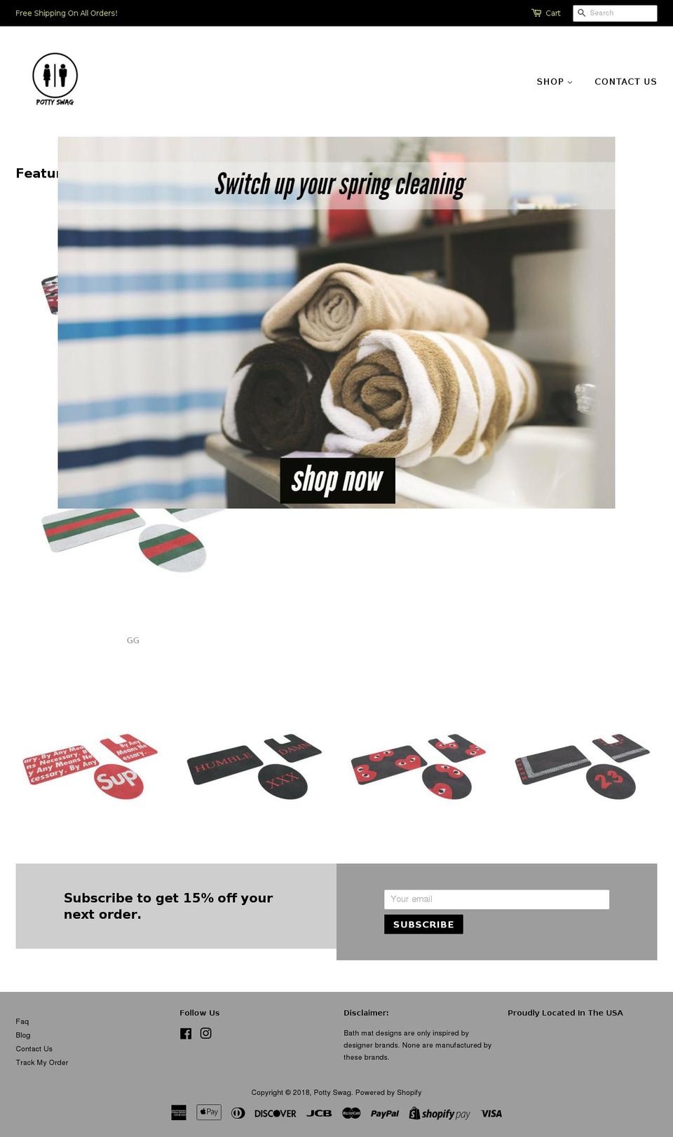 pottyswag.com — Shopify storefront screenshot