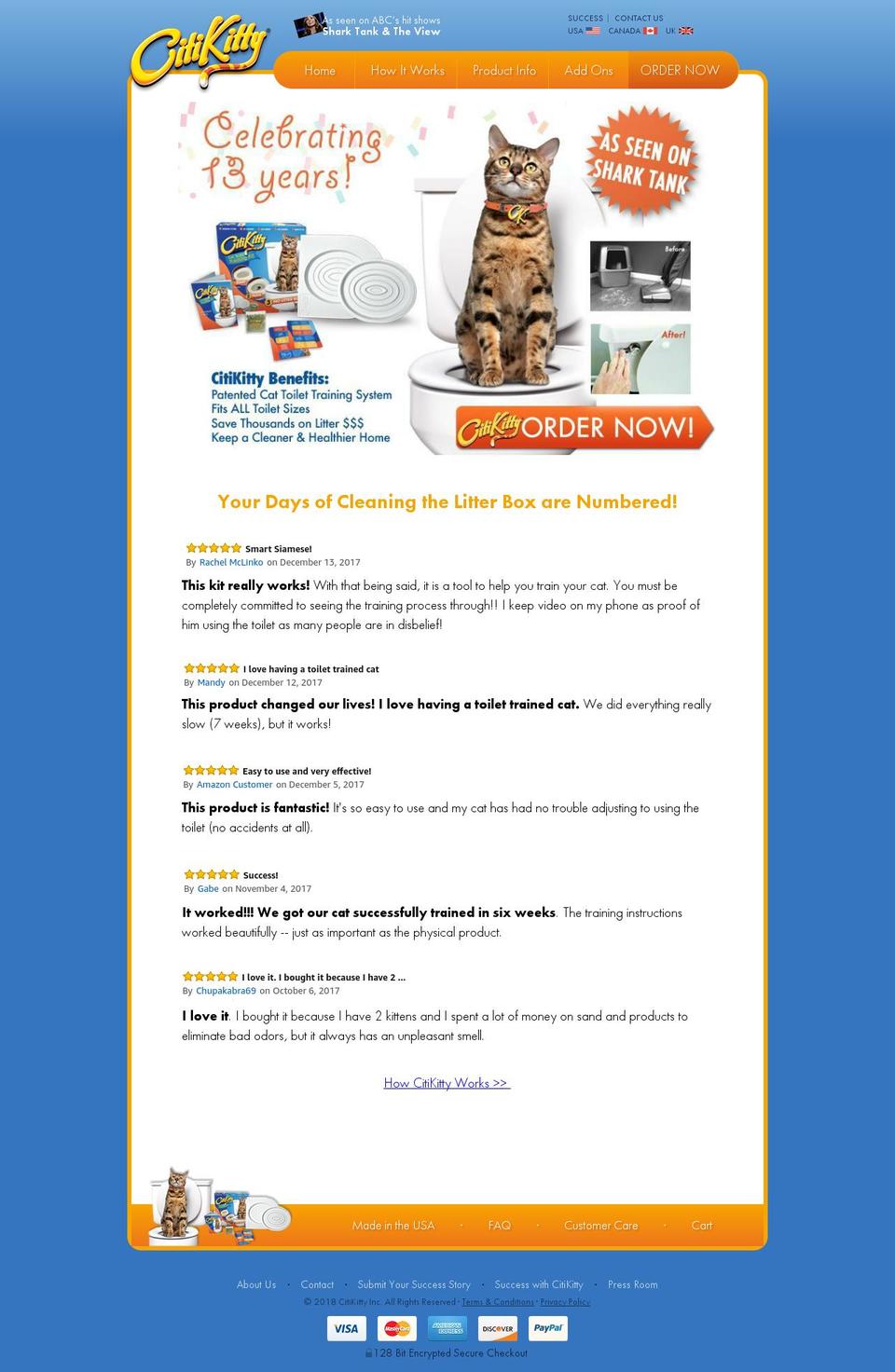 CitiKitty Shopify theme site example pottytrainyourcat.com