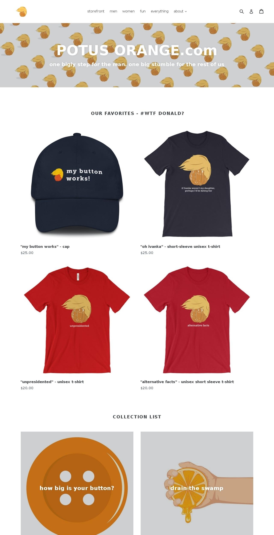 potusorange.com — Shopify storefront screenshot