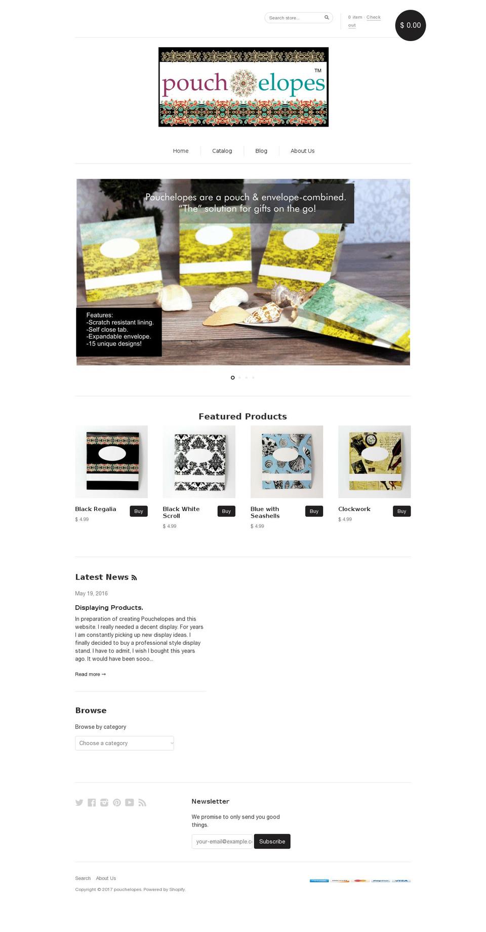 pouchelopes.com shopify website screenshot