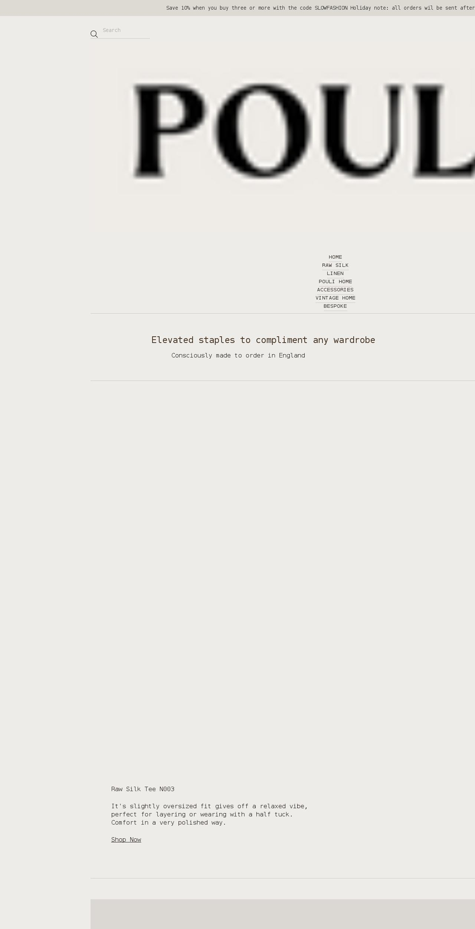 poulithelabel.com shopify website screenshot
