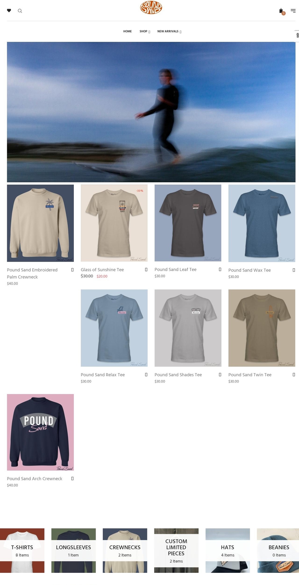 poundsand.shop shopify website screenshot