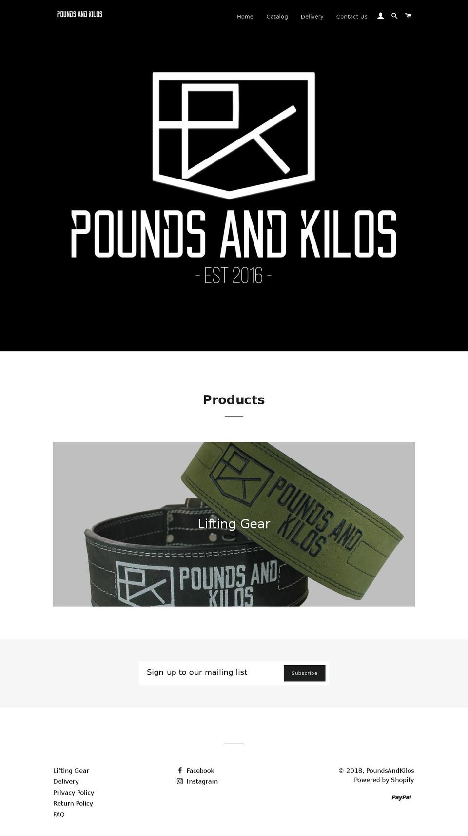 poundsandkilos.com shopify website screenshot