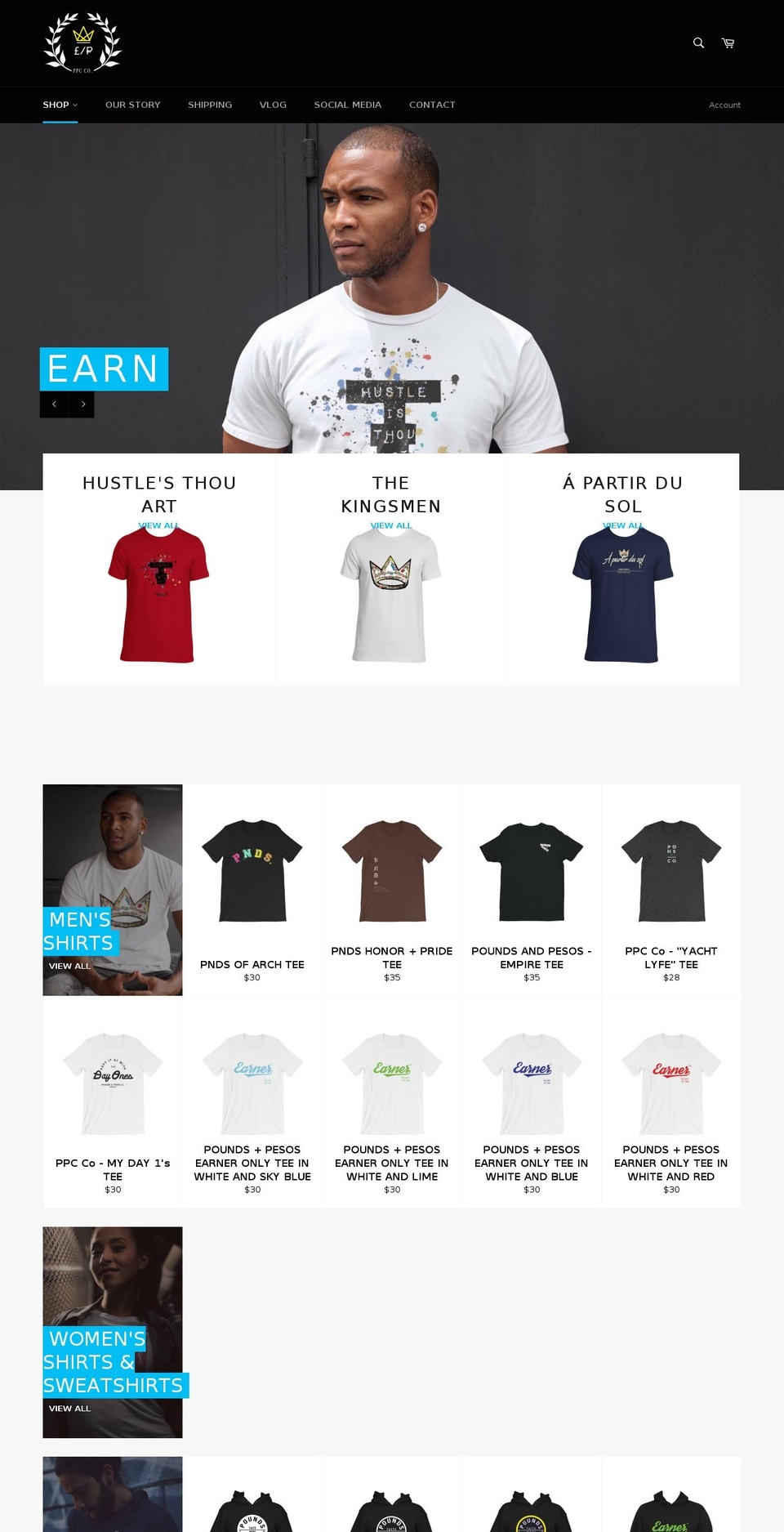 poundsandpesos.com — Shopify storefront screenshot