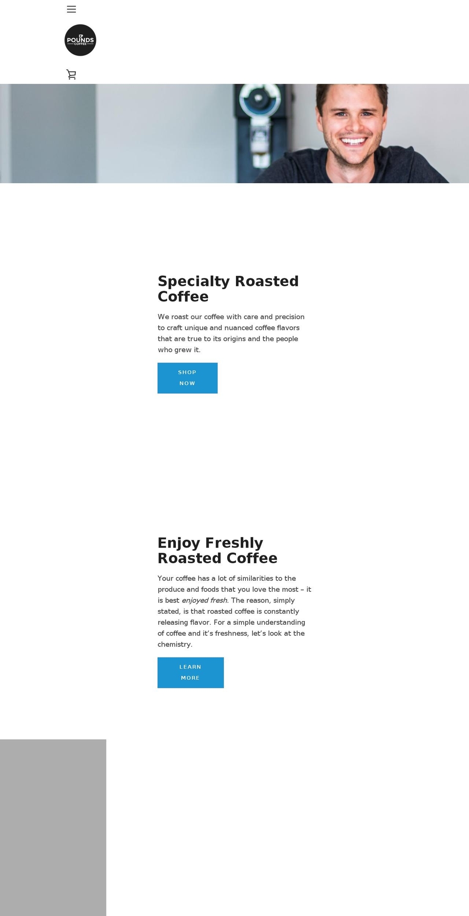 poundscoffee.com — Shopify storefront screenshot