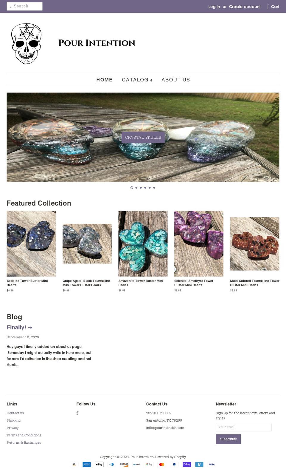 pourintention.com shopify website screenshot