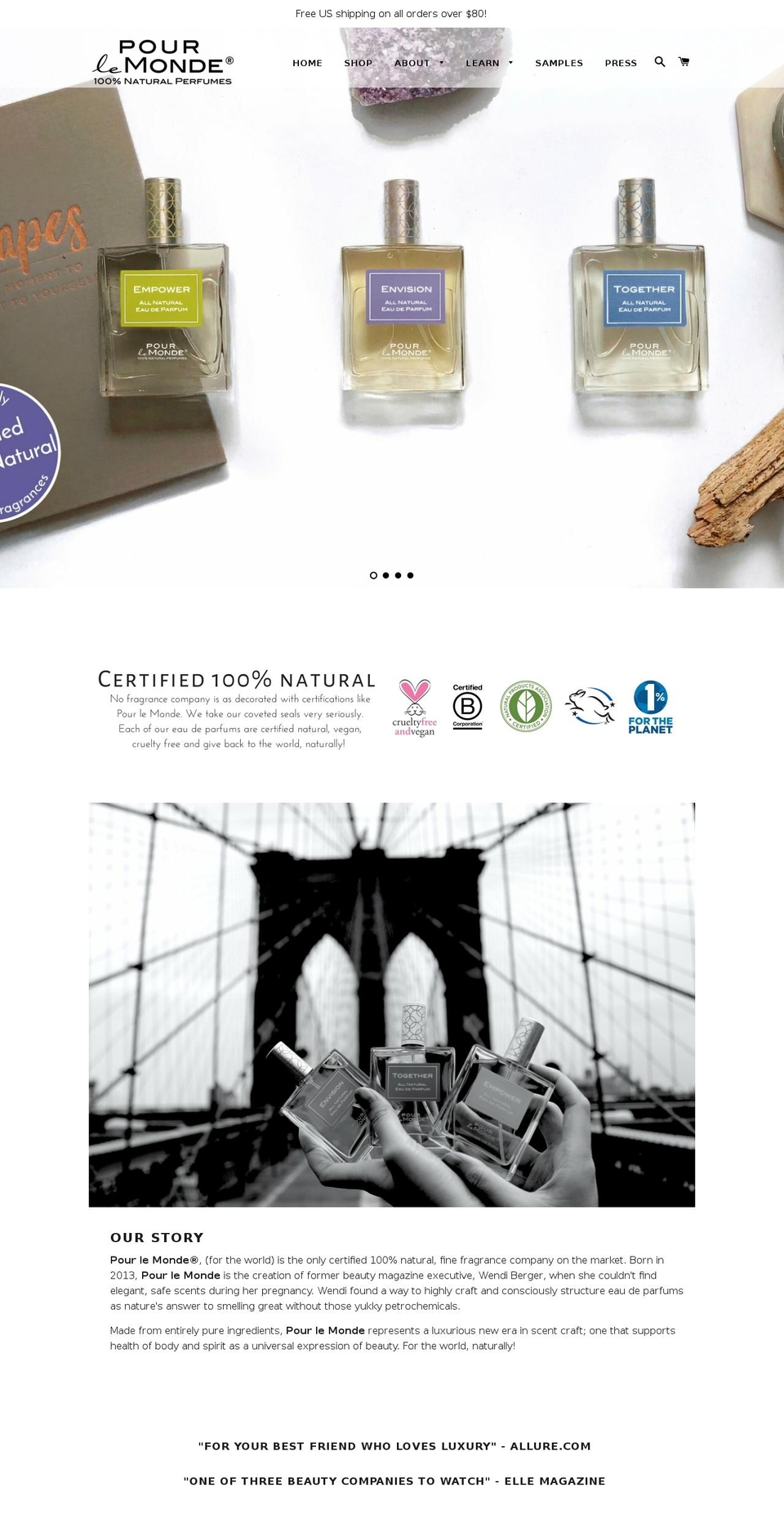 pourlemondeparfums.com shopify website screenshot