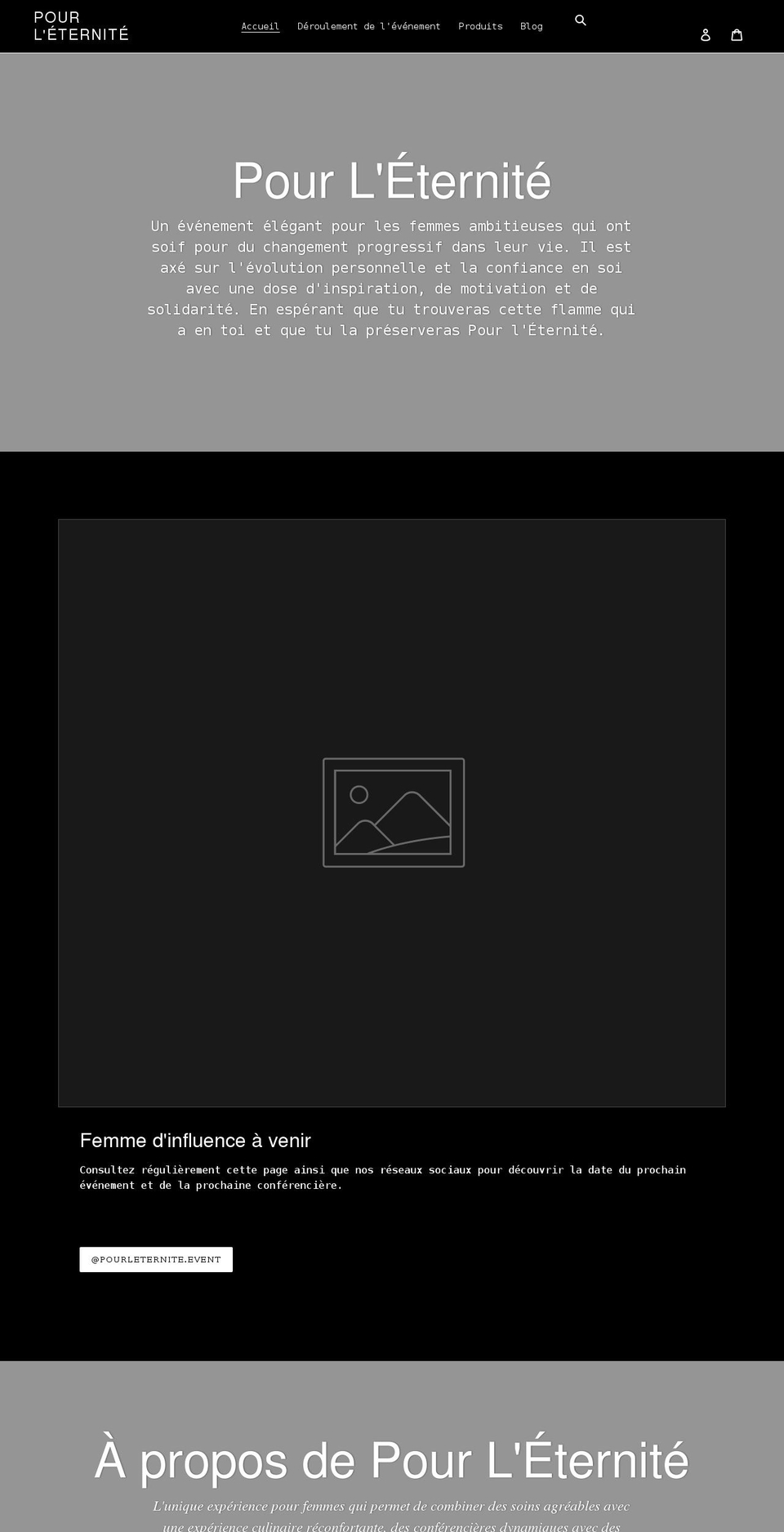 pourleternite.com shopify website screenshot