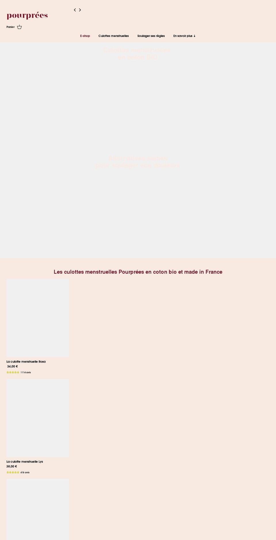 pourprees.fr shopify website screenshot