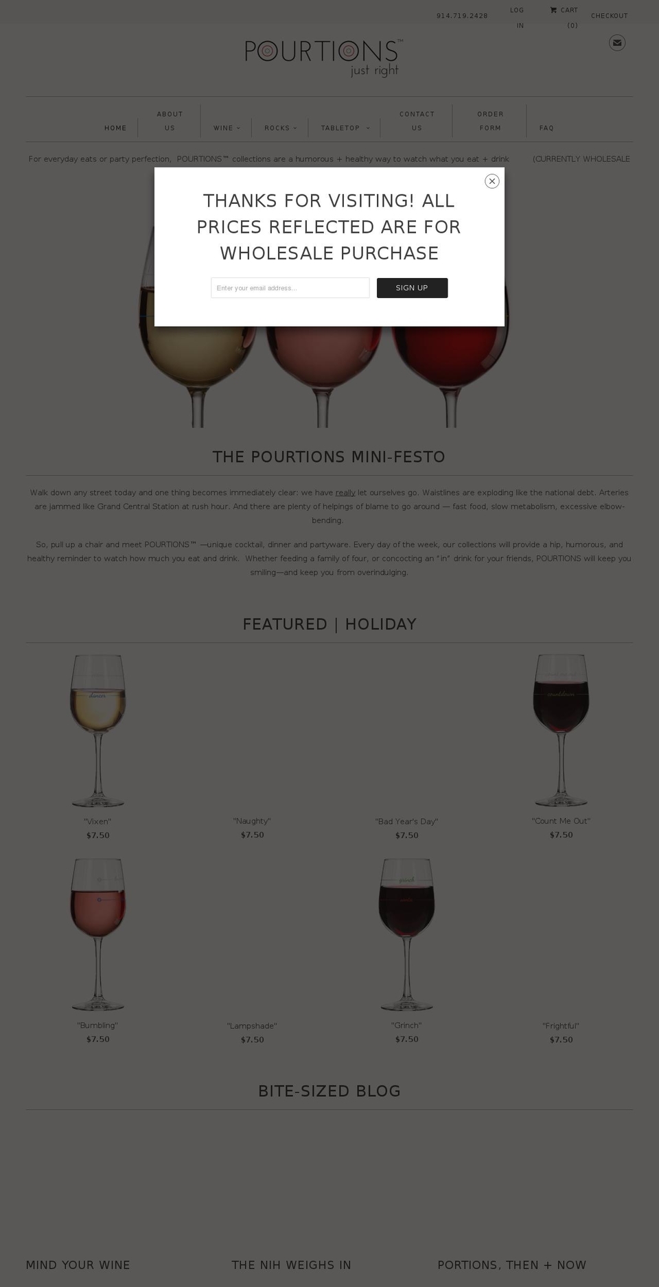 pourtions.net shopify website screenshot