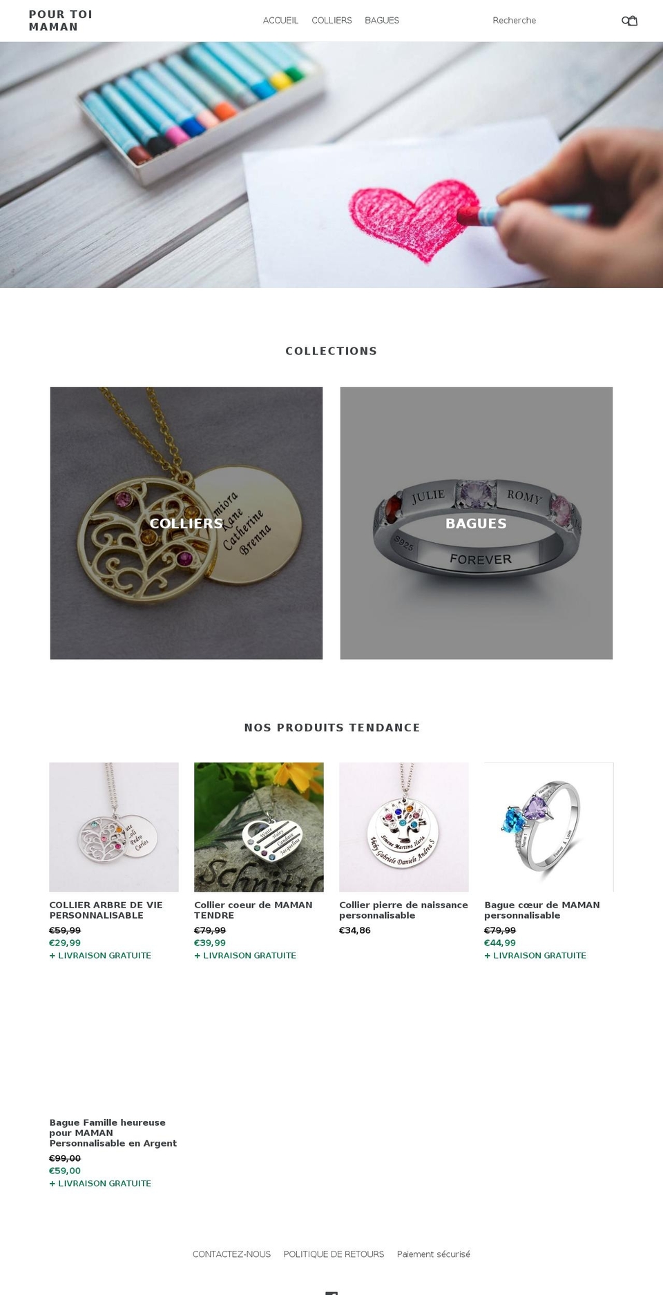 pourtoimaman.com — Shopify storefront screenshot
