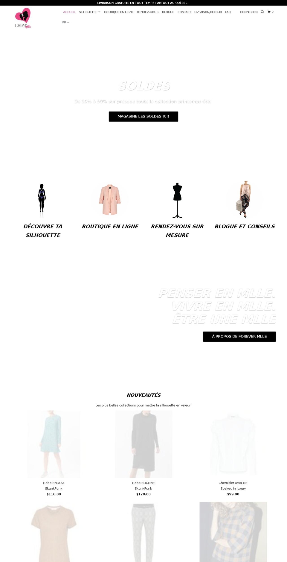 pourtoujoursmlle.com — Shopify storefront screenshot
