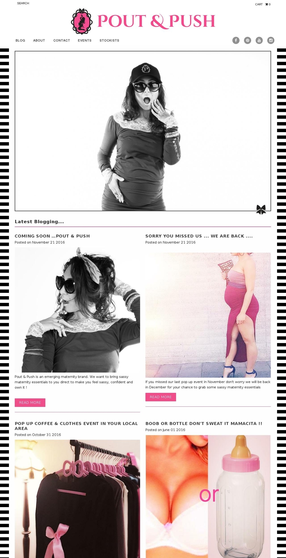 poutandpush.com shopify website screenshot