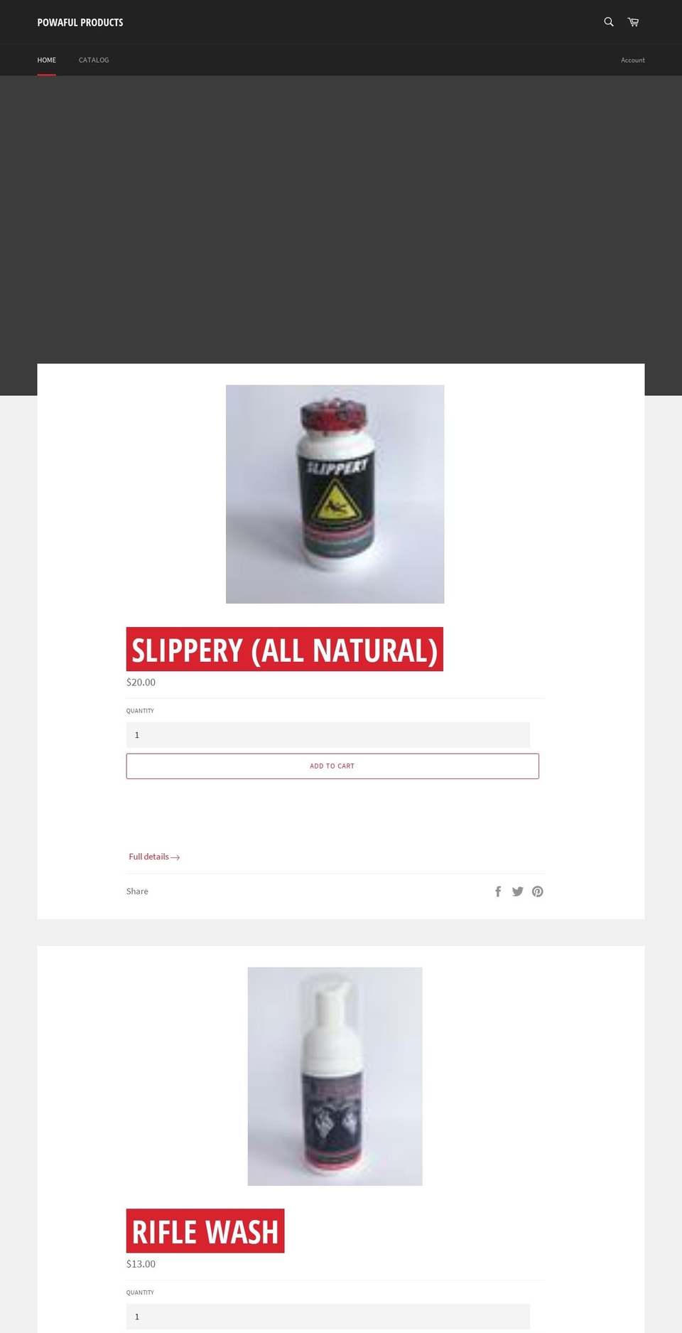 powaful.com shopify website screenshot