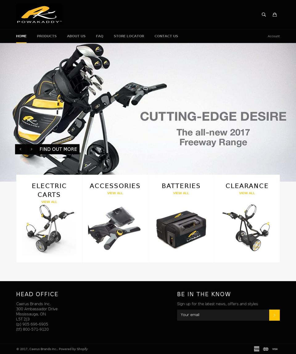 powakaddycanada.com shopify website screenshot
