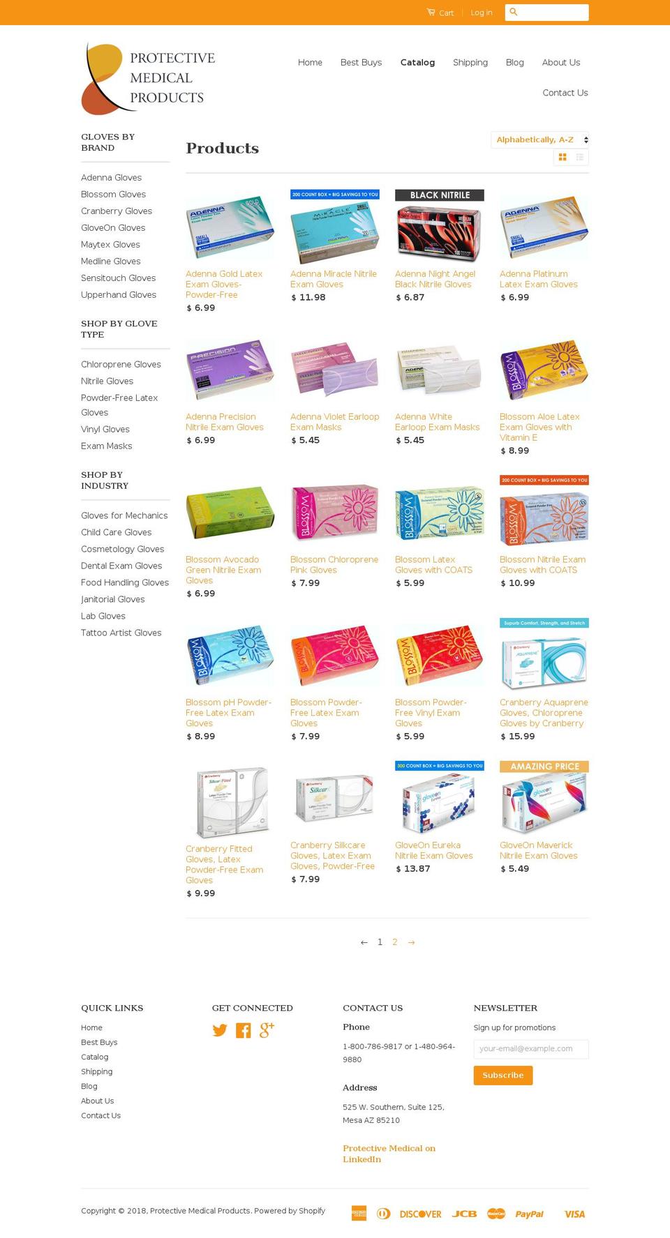 powder-free-gloves.com — Shopify storefront screenshot