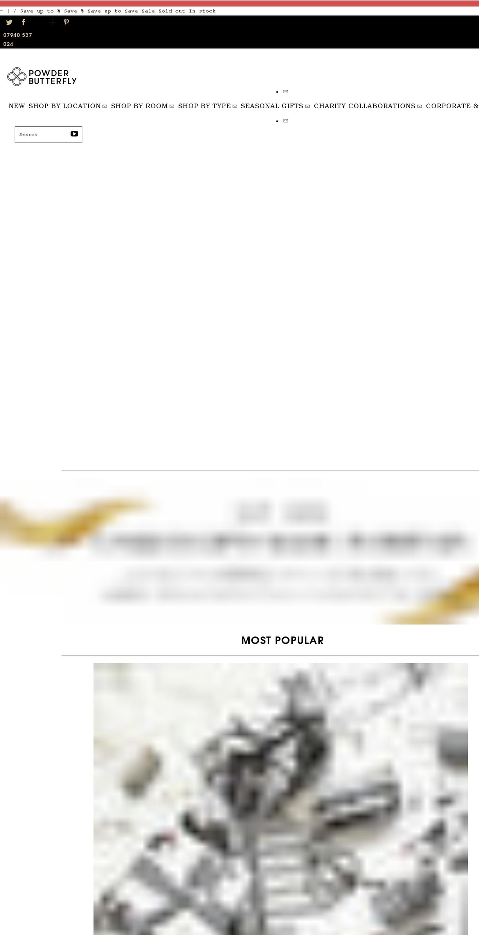 powderbutterfly.com shopify website screenshot