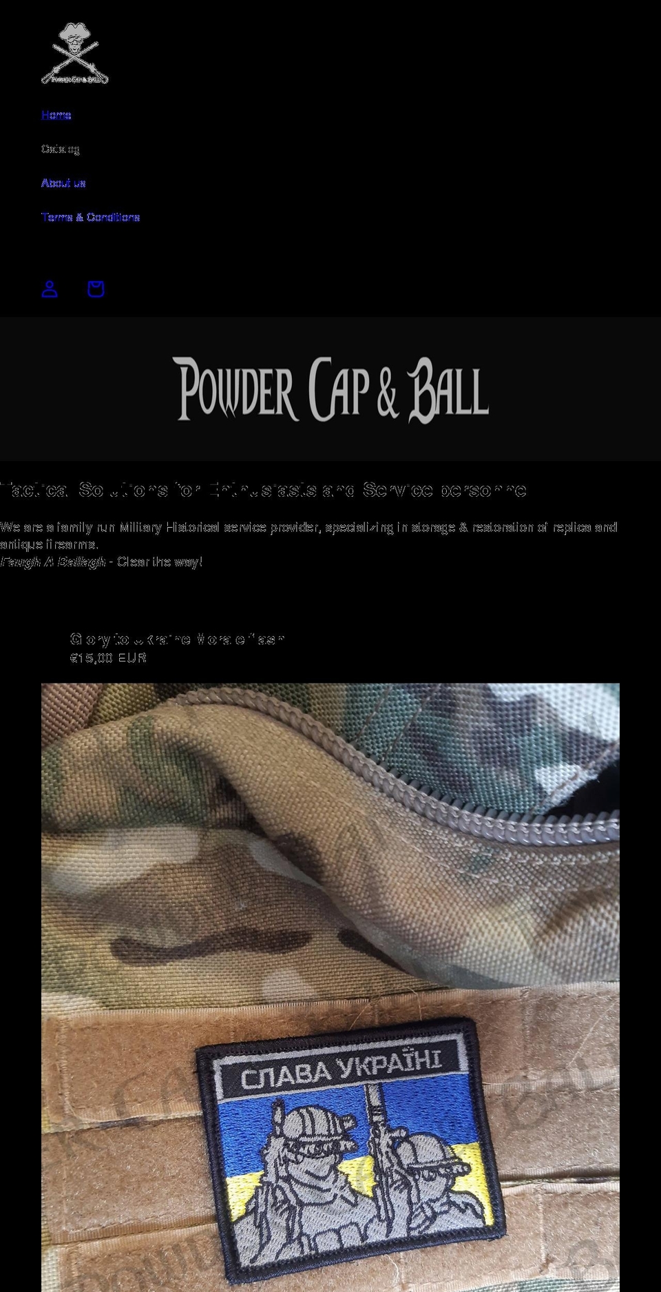 powdercapandball.com shopify website screenshot